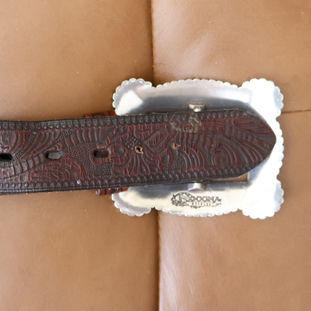 Brown Silver Western Belt
