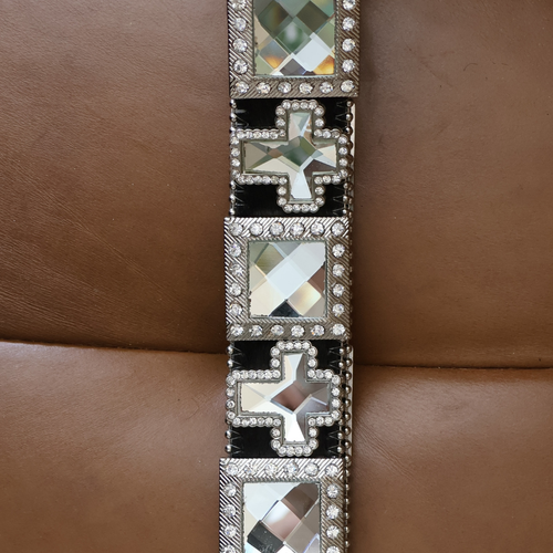 Briella Black Silver Western Belt