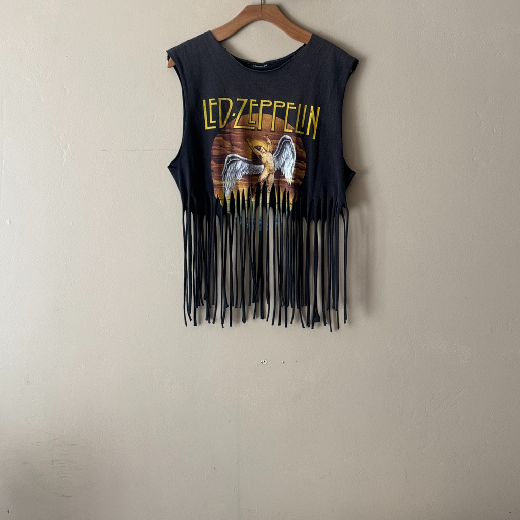 Led Zeppelin Fringe Cropped Tank
