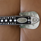 Briella Black Silver Western Belt