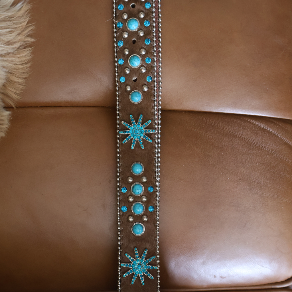 Briella Brown Turquoise Western Belt