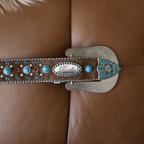 Briella Brown Turquoise Western Belt
