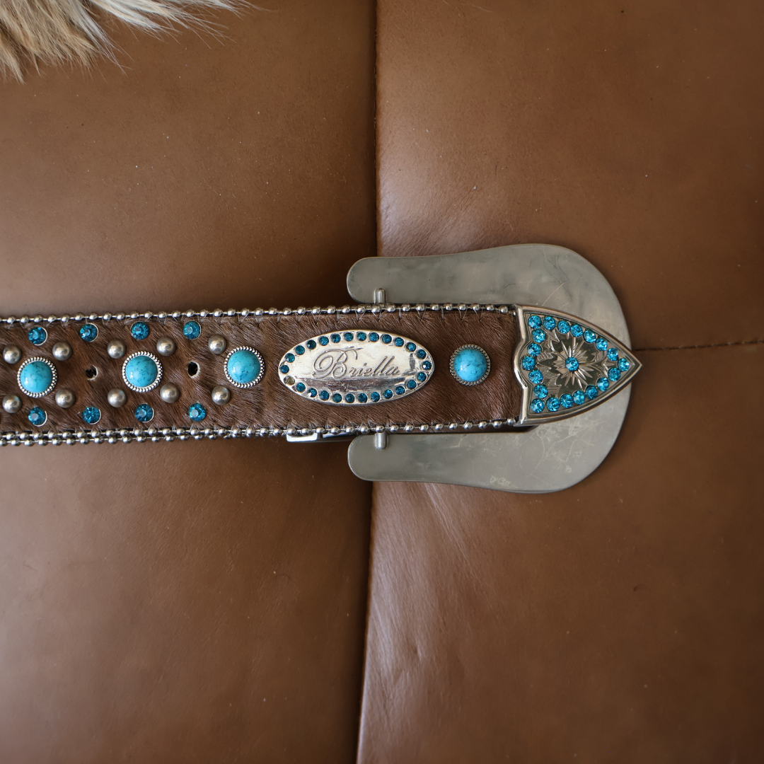Briella Brown Turquoise Western Belt
