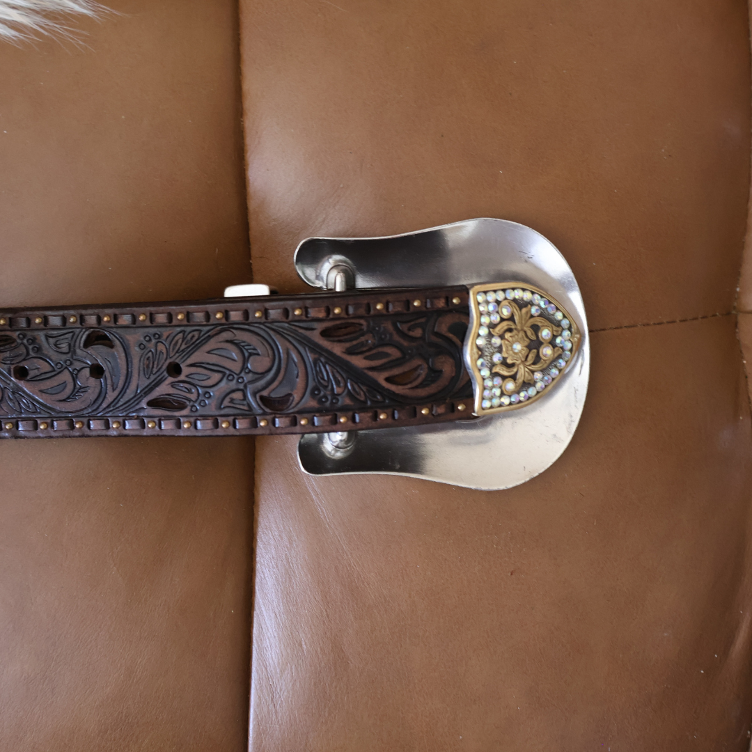 Brown Gold Western Belt