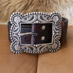 Brown Silver Western Belt
