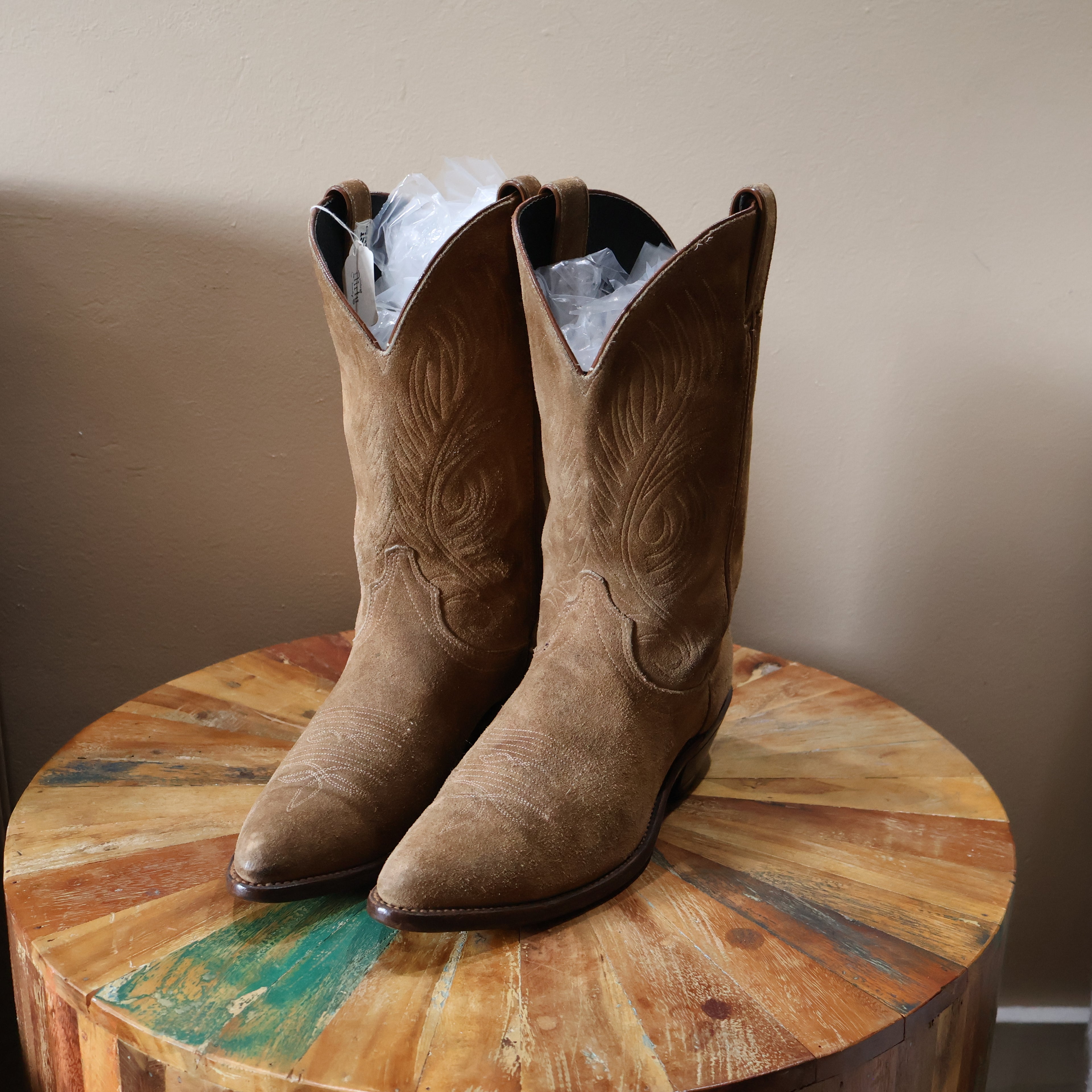 Brown Suede Cowboy Boots