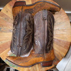 Orange & Brown Snakeskin Cowboy Boots