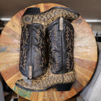 Brown & Black Snakeskin Cowboy Boots