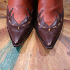 Red Orange & Brown Butterfly Design Cowboy Boots