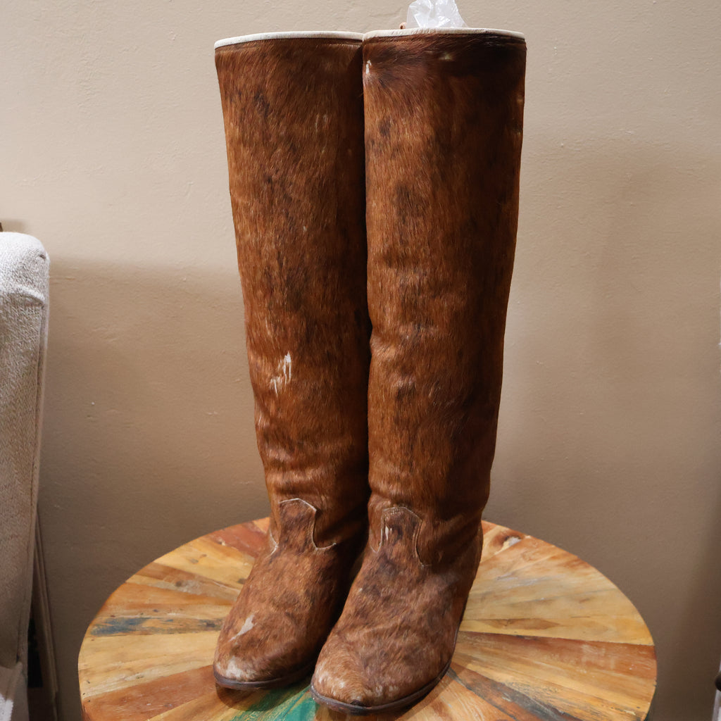 Ponyhair Knee High Boots