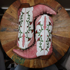 Pink Alligator Rose Cowboy Boots