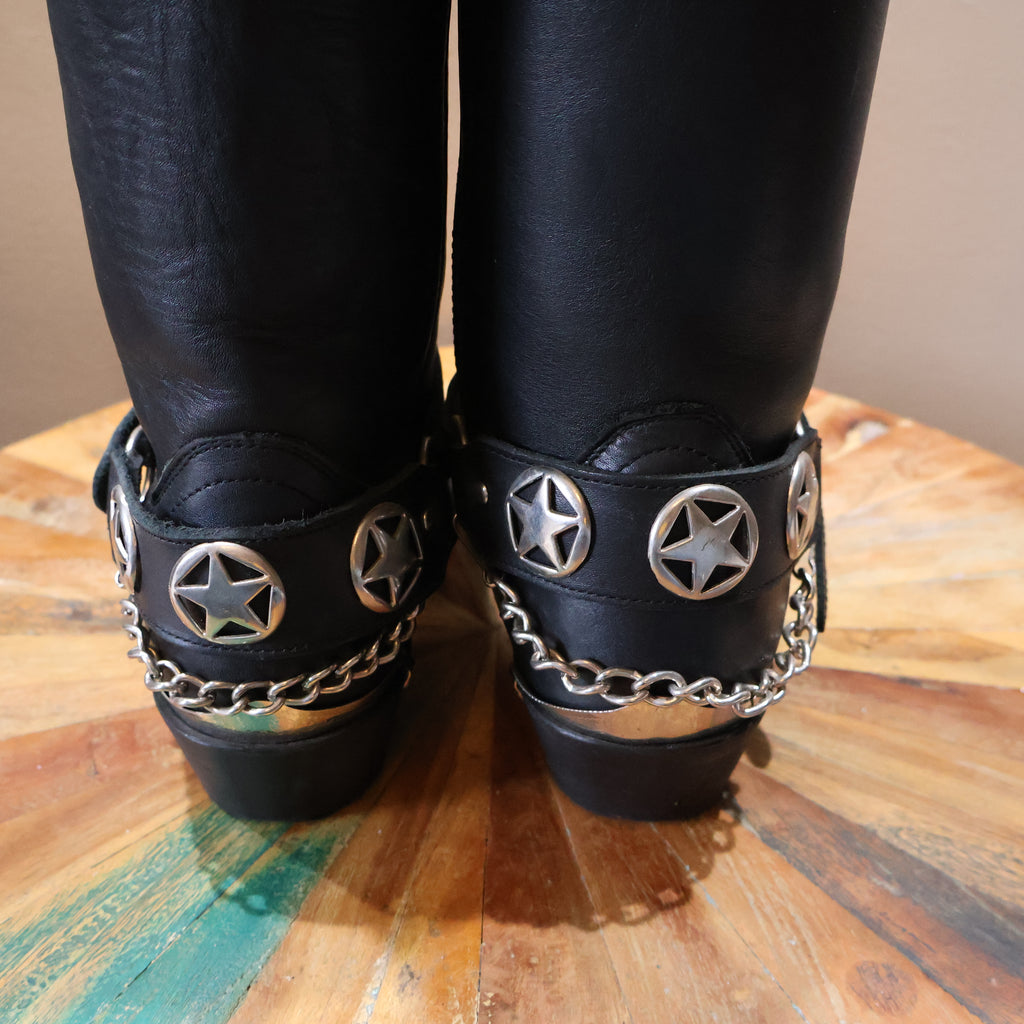 Black Cowboy Boots Silver Hardware