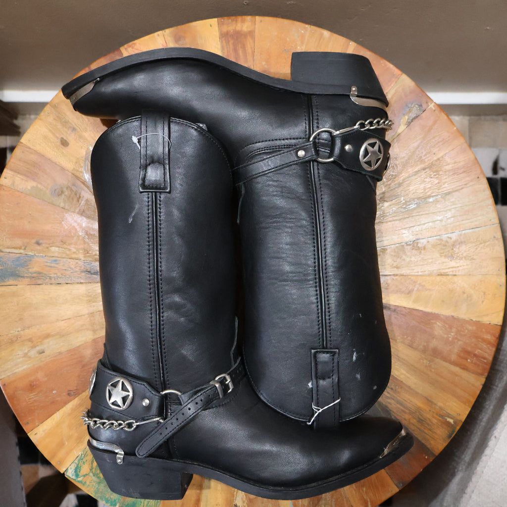 Black Cowboy Boots Silver Hardware