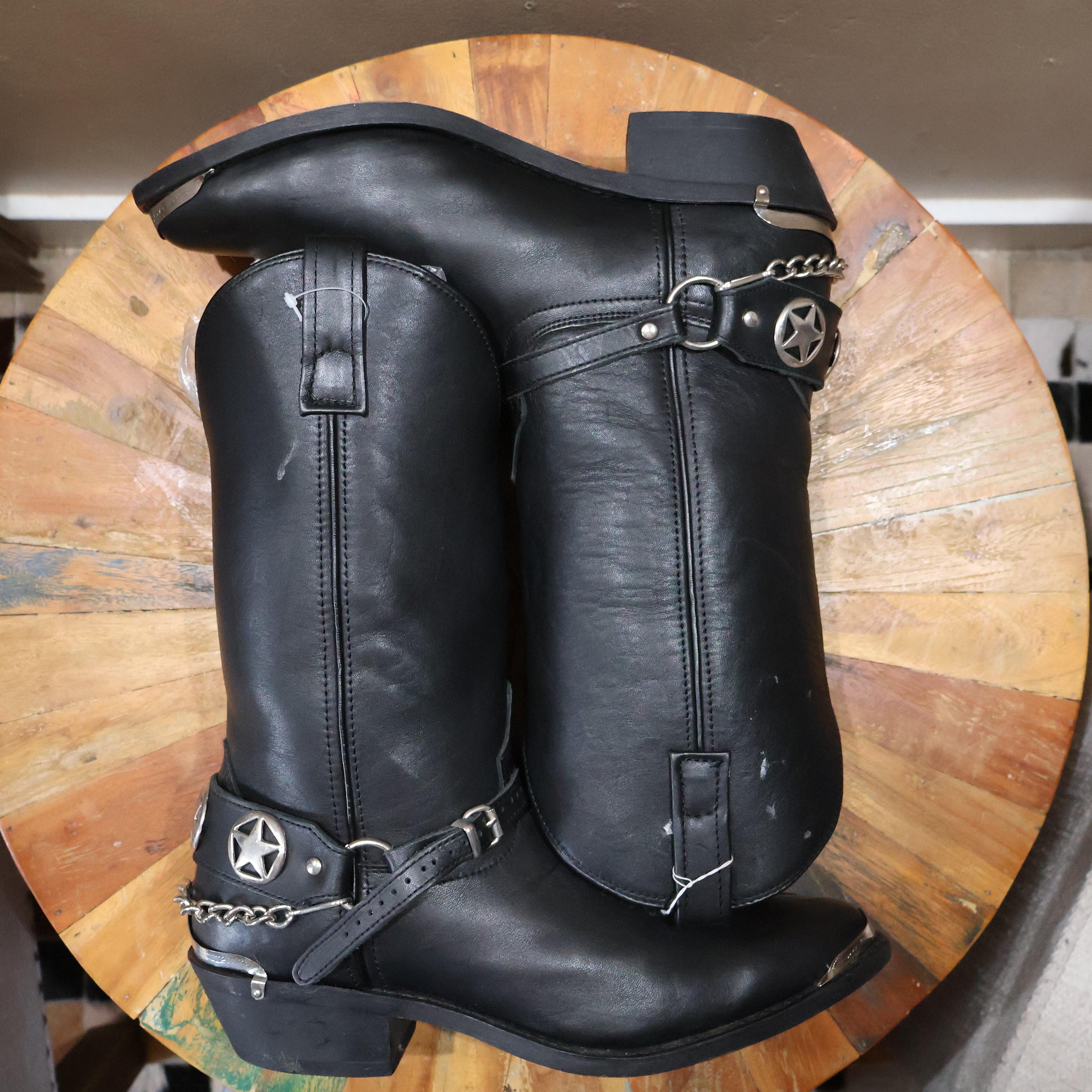 Black Cowboy Boots Silver Hardware