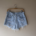 Levis Light Wash Distressed Shorts