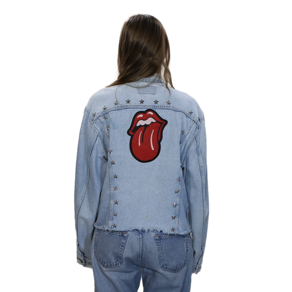 Levi's Distressed Studded Rolling Stones Denim Jacket