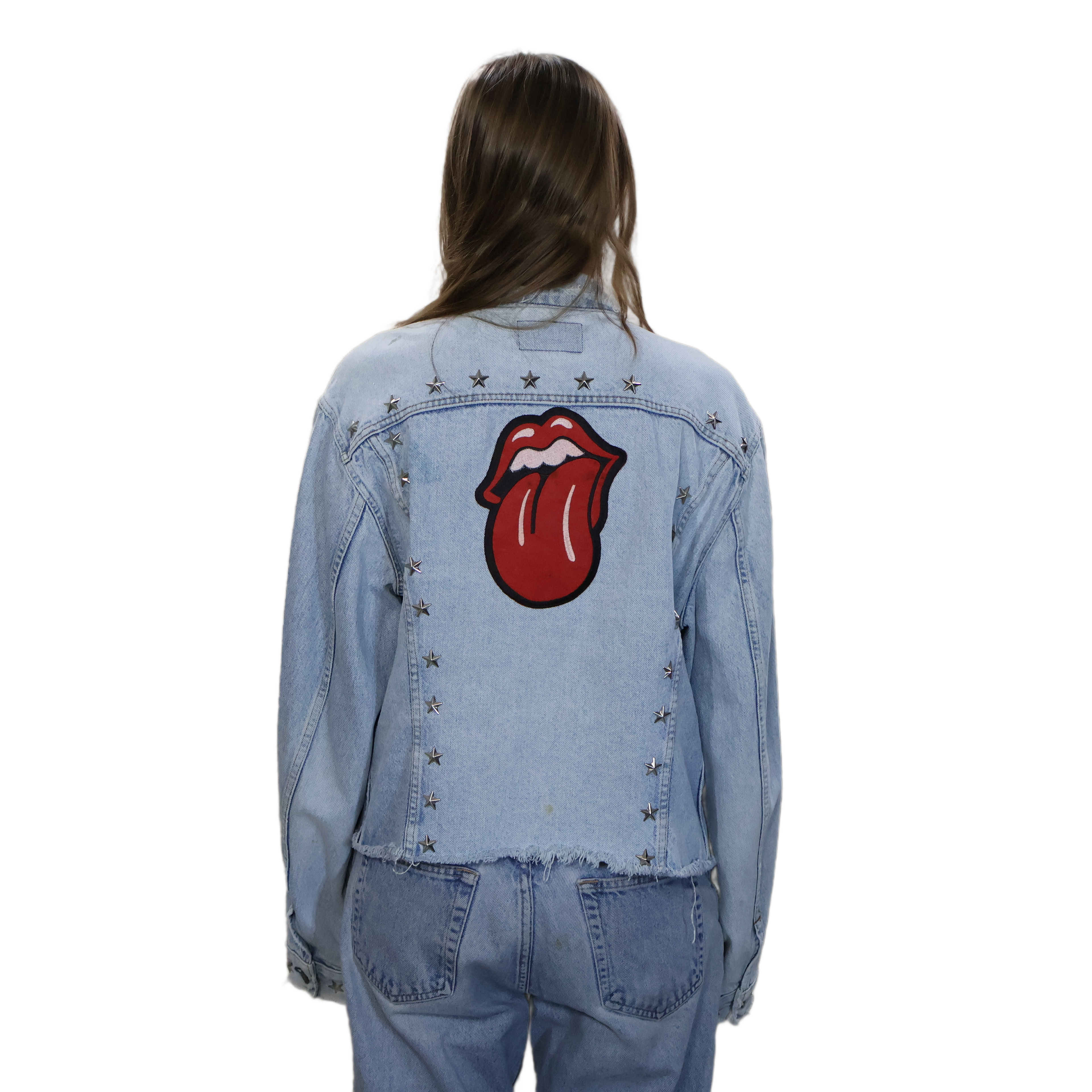 Levi's Distressed Studded Rolling Stones Denim Jacket