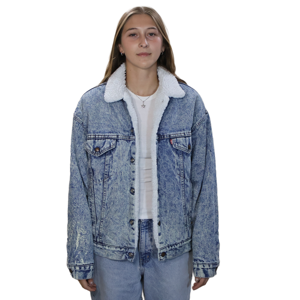 Levi's Acid Wash Sherpa Lined Denim Jacket