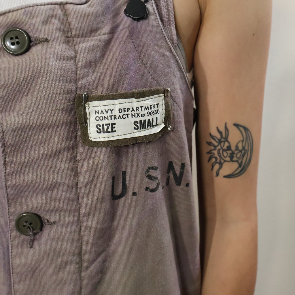 1950's USN Navy Overalls Liner Removed Lavender Dye