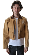 New York Yankees Cropped Coverall Jacket Camel
