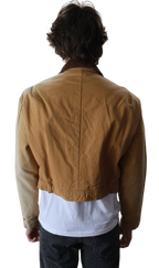New York Yankees Cropped Coverall Jacket Camel