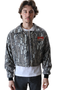 Camo Marlboro Patch and Print Cropped Coverall Jacket