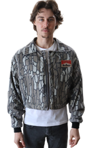 Camo Marlboro Patch and Print Cropped Coverall Jacket