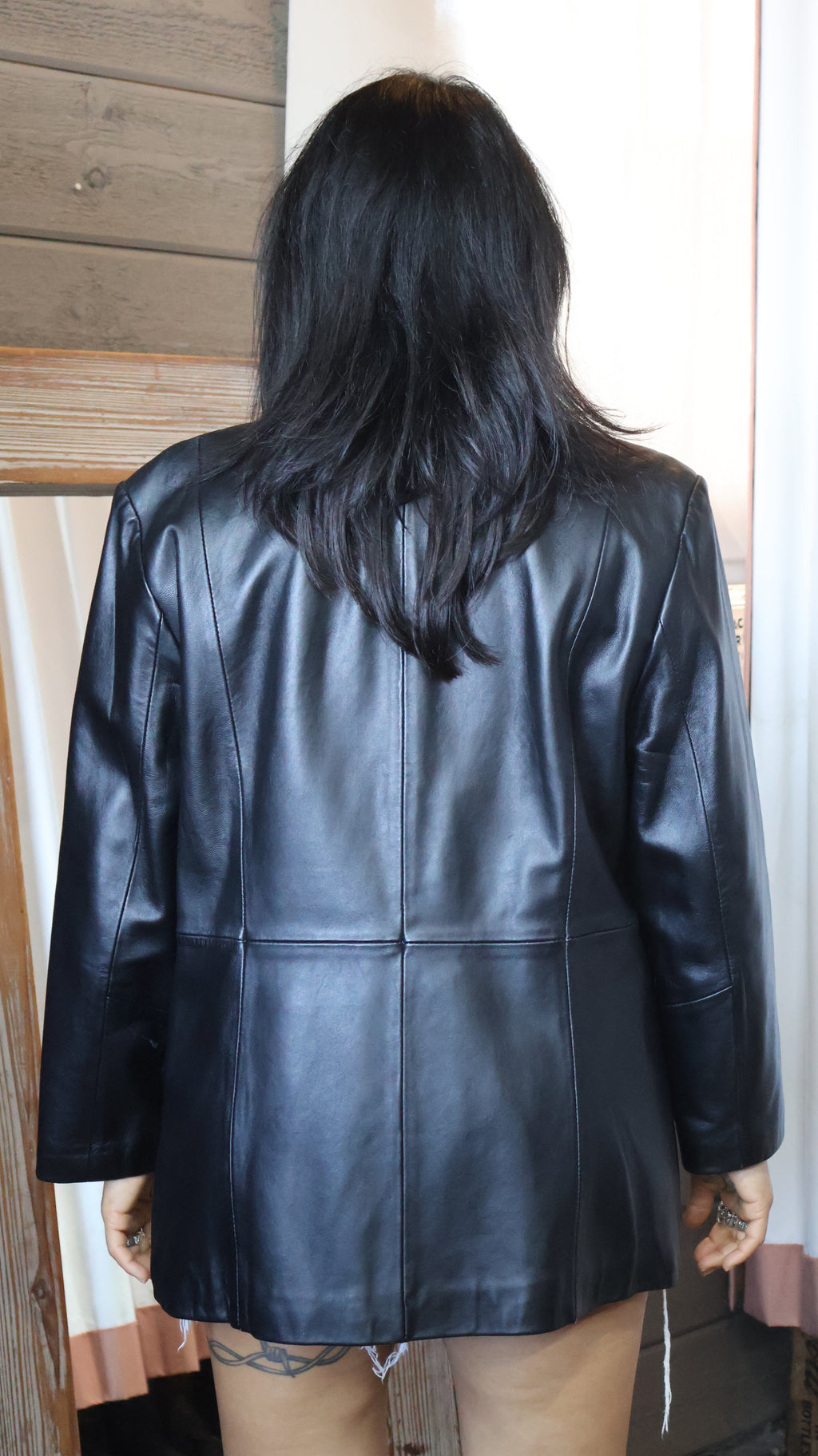 Leather Buttoned Coat