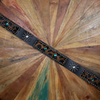 Leopard Green & Silver Bejewelled Belt