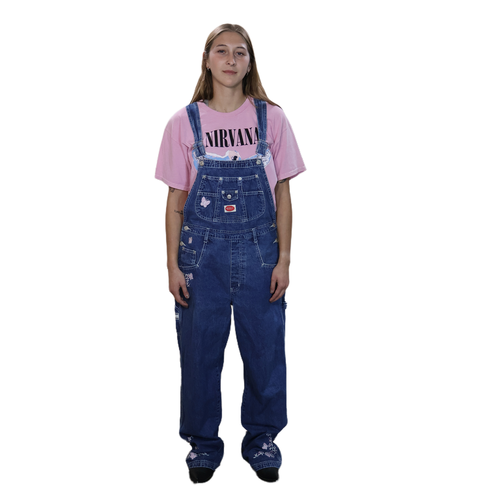 Revolt Butterfly Embroidery Overalls